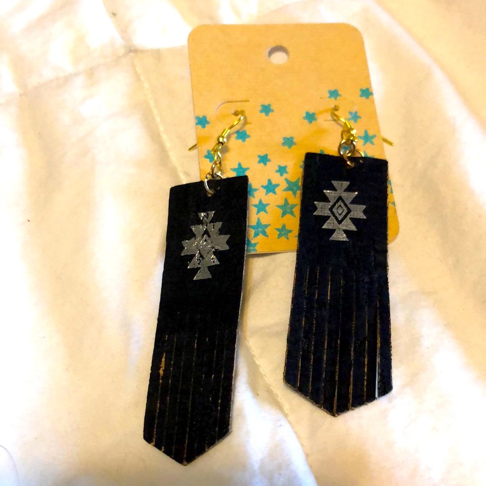 Faux Leather earrings.